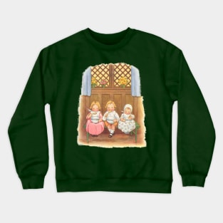 Vintage Mother Goose Nursery Rhymes, Pease Porridge Hot by Mary Lafetra Russell Crewneck Sweatshirt